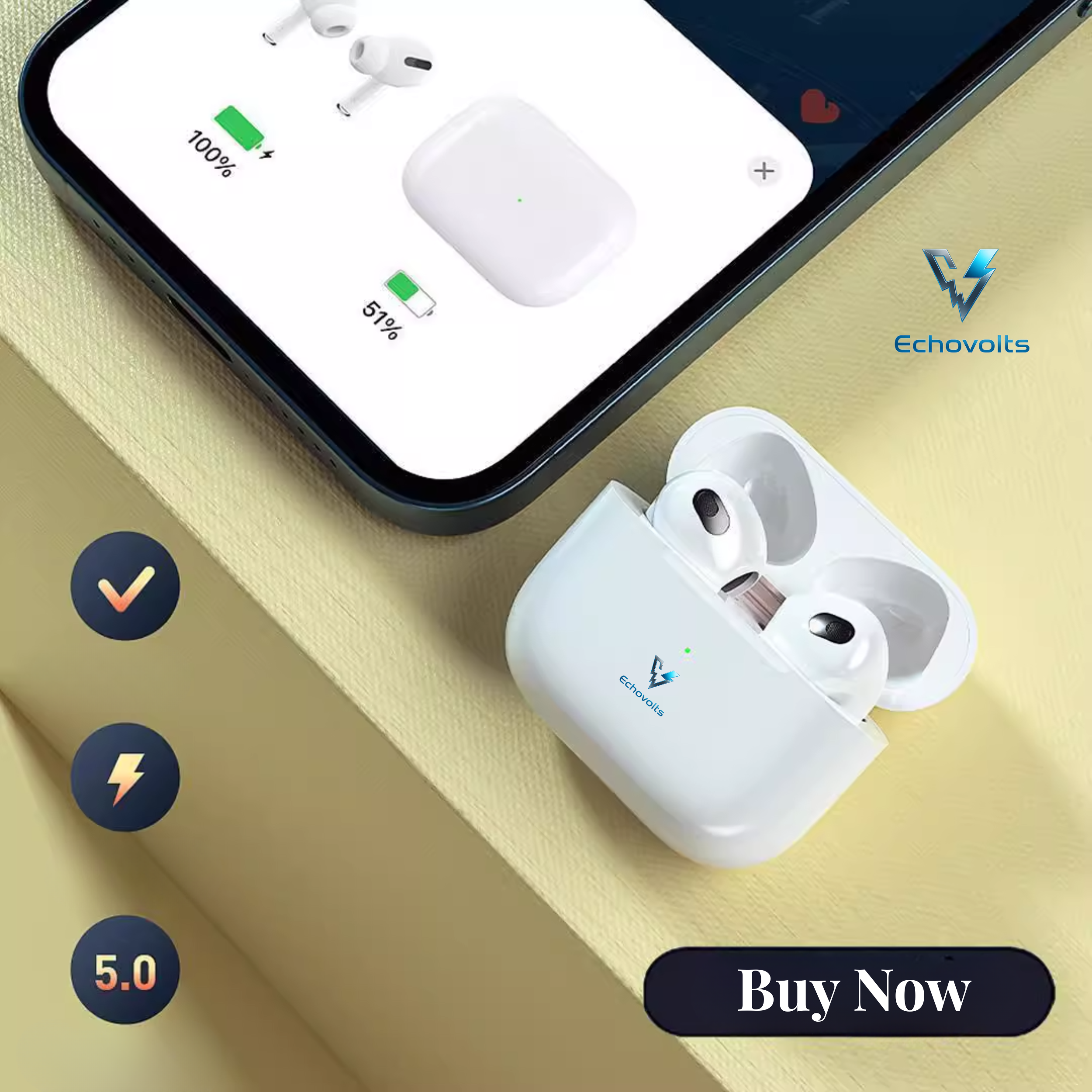 A50 Semi In-Ear Wireless Earbuds (TWS)